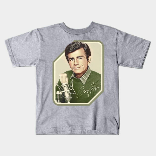 Casey Kasem / Radio DJ Top 40 Legend Kids T-Shirt by darklordpug